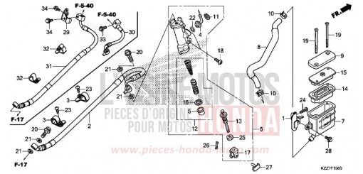 MAÎTRE-CYLINDRE DE FREIN ARRIÈRE CRF250RLAK de 2019